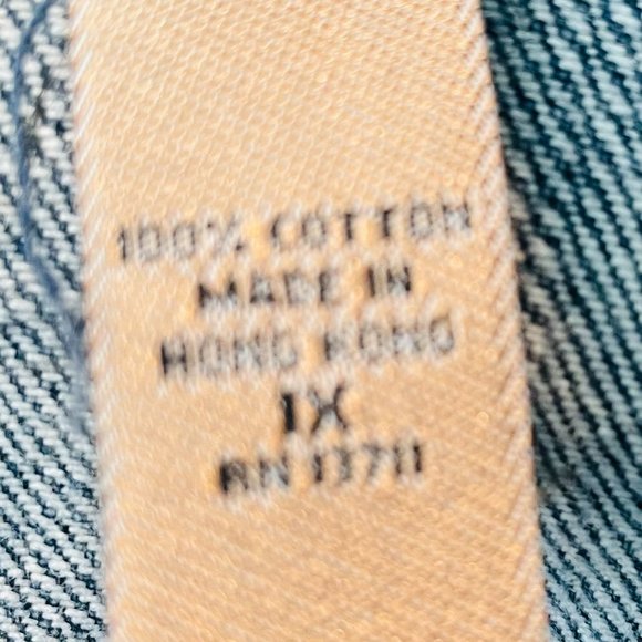 i.e. Relaxed Woman Blue Denim Jacket 1X - Picture 4 of 4